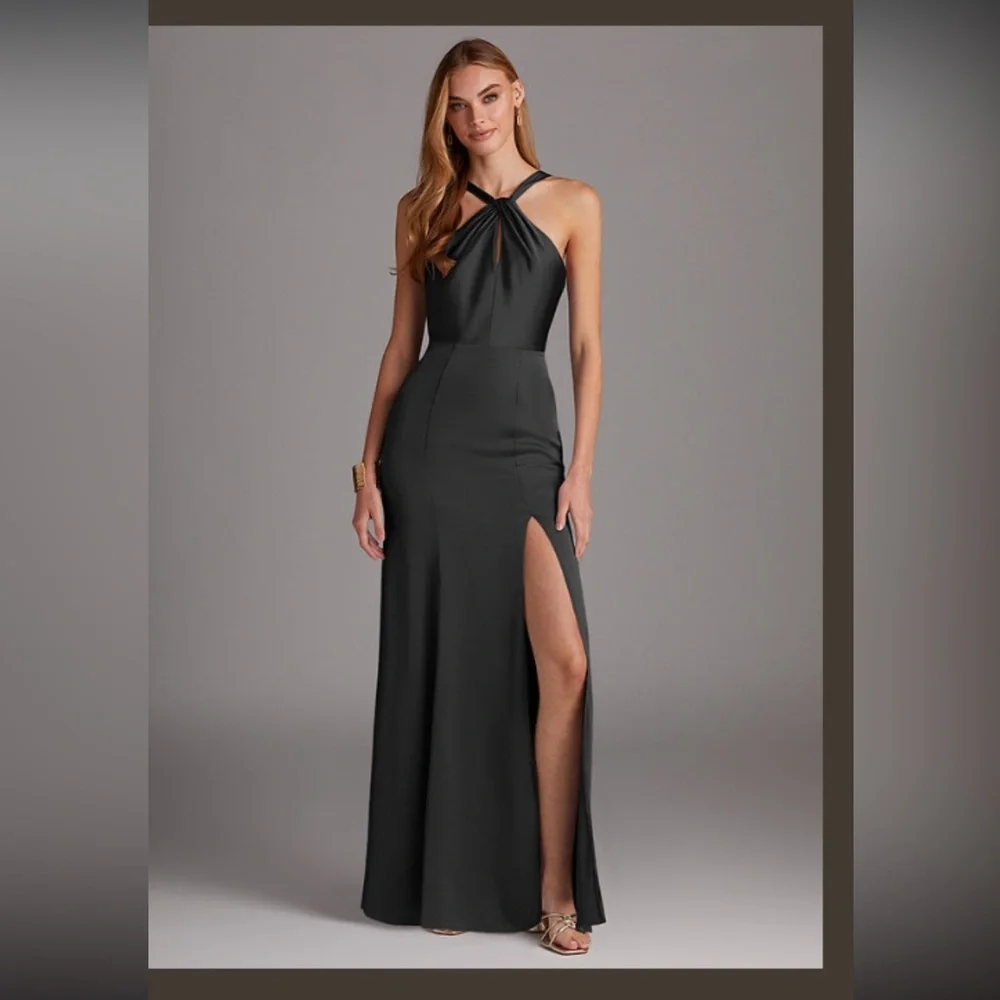 Azazie Black Elana Dress A2 - Picture 1 of 3
